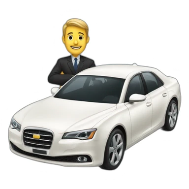 succesful man with a luxary car sticker