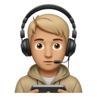 gaming with headphone men sticker