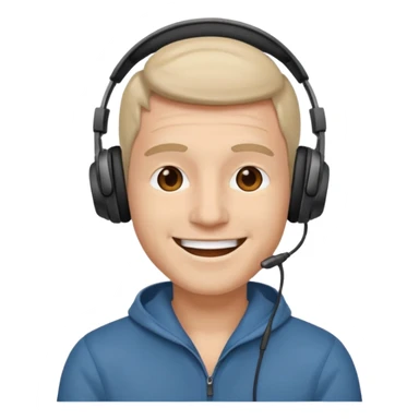Happy man with headphones . make this pic sticker