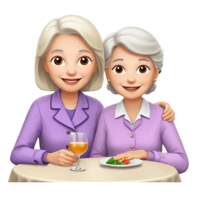 conversación dentro de un restaurant  dos personas y una de las persoans sea una abuela y el otro un adulto de 27 años mujer abuela y hombre joven sticker