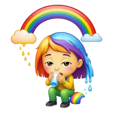 Puking rainbow sticker