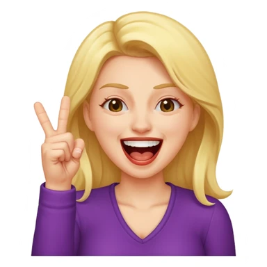 woman laughing hysterically middle finger sticker