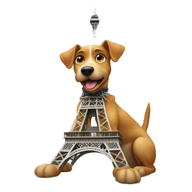 Dog on top of Eiffeltower sticker
