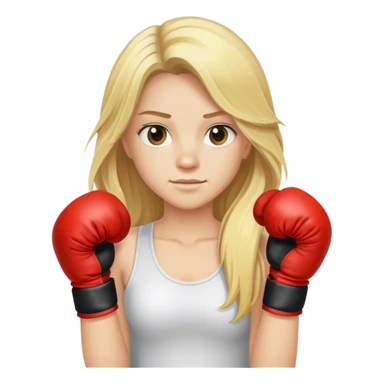 à beatiful long hair blonde with boxer gloves sticker