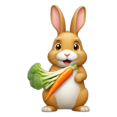 Un lapin qui mange une carotte sticker
