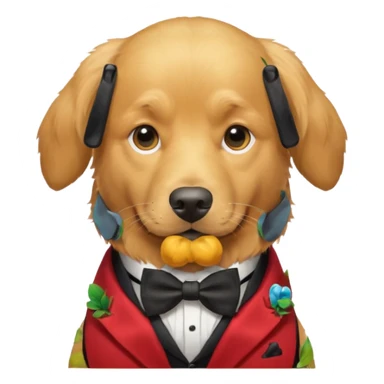 golden retriever gentleman sticker