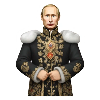 vladimir putin in Romanov dress full body sticker