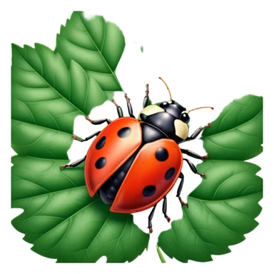 Ladybug on a leaf sticker