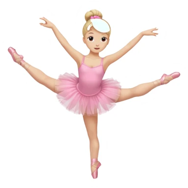 aestethic blonde girl doing ballet, with a pink tutu, bun, with a leg on the floor, and the other one in the air, with 2 legs!! sticker