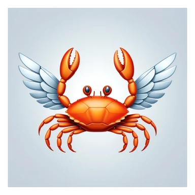 crab with wings as a plane sticker