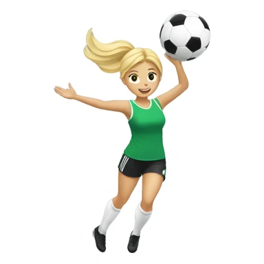 blonde woman spinning a soccer ball on her hands sticker