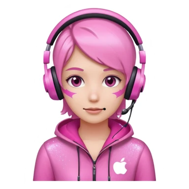 control gamer glitter pink sticker