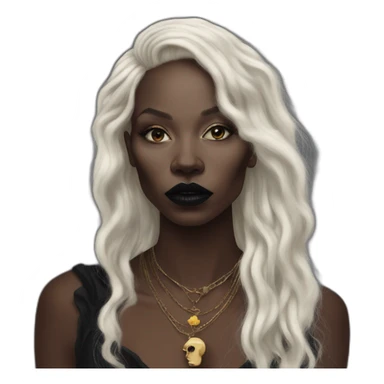 dark black woman,punk, amazing make up, with long hair, inspiration vivienne westwood, sticker
