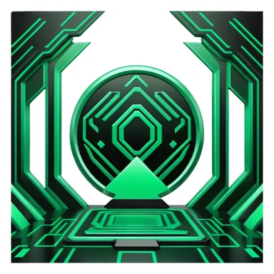  Black And Green Cyber Aesthetic Scenery Deco sticker