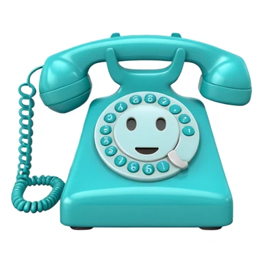classic phone call emoji, turquoise color sticker
