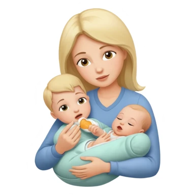 Mother feeding newborn baby, nurturing moment sticker