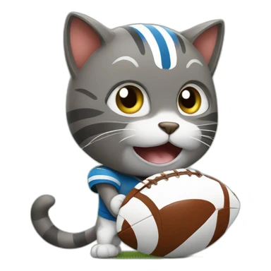 cat playing football sticker