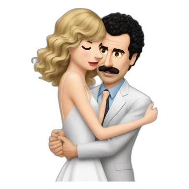 borat hugs taylor swift sticker