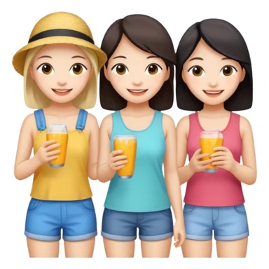 a group of friends who are female and all chinese from Hong Kong sticker