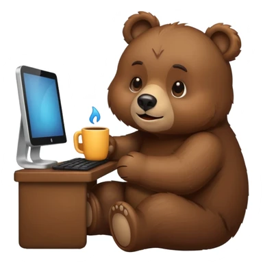 bear emoji playing and chilling pc cozy sticker