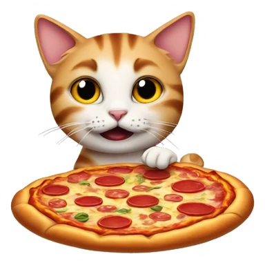 Cat eat the pizza sticker