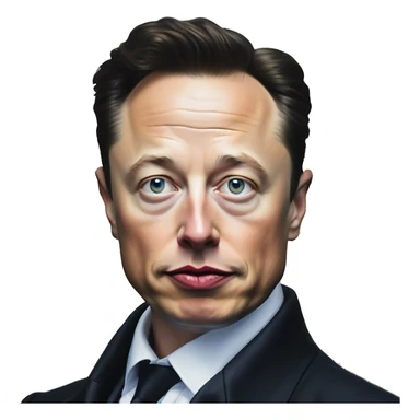 Dystopian Elon Musk in Uncle Scrooge style, oil paint, mysterious eyes, intricate lips, masterpiece portrait, beautiful, desirable, logical sticker
