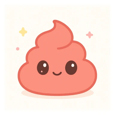 red poop kawaii style sticker