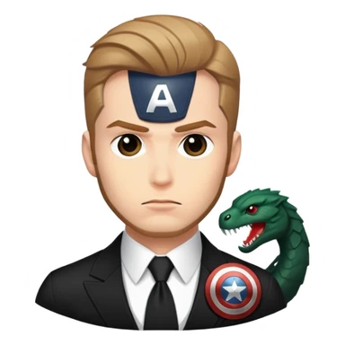 captain america face with the black suite and hydra logo  sticker