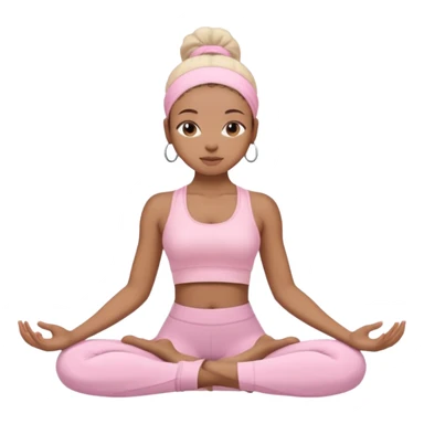 Black yoga girl light pink clothes n sticker