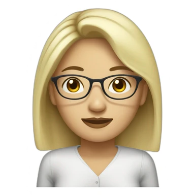 a vietnamese woman with blonde hair ends with glasses working in imigration sticker