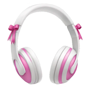 White headphones with pink bows sticker