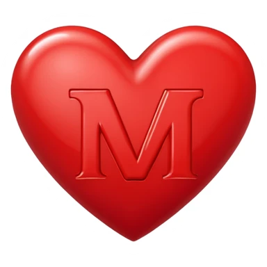 the letters M + V, in a heart  sticker