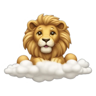 Lion avec un corps de chien sur un nuage sticker