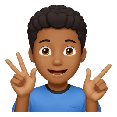 Creat light black kid with this "👍, 👈, 😀, 😎, reaction sticker