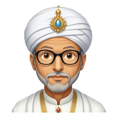 Jeff Goldblum no glasses as a regal portrait dressed as suleiman-the-magnificent,-depicted-as-a-regal-ottoman-sultan-adorned-with-a-large,-white,-round,-tall-turban-and-a-majestic-grey-beard,-his-commanding-gaze-bathed-in-warm,-historic-lighting-that-exudes-time with a large beard **no glasses** sticker