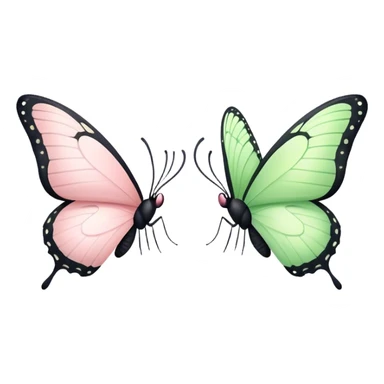 Light Green butterfly with light pink butterfly sticker