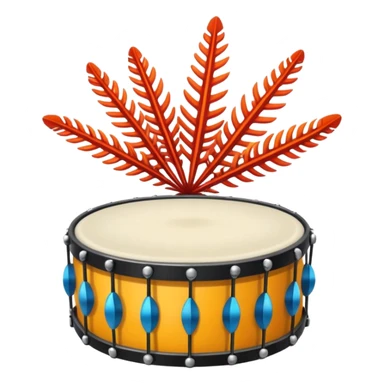 feather star playing drum sticker