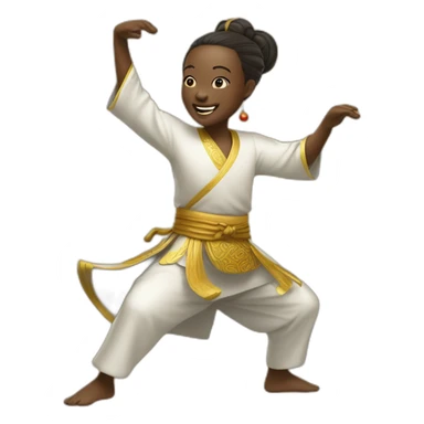Chinois qui danse avec un africain sticker