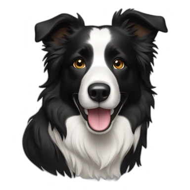 black border collie dog sticker
