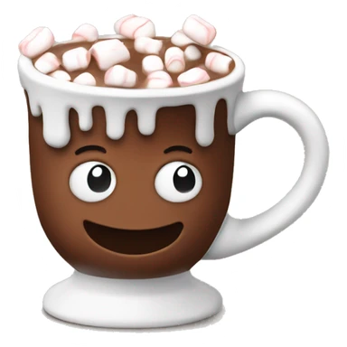 Hot chocolate with marshmallows in a Santa Claus Mug sticker