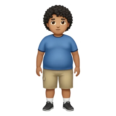 fat person emoji but make him brown skin and curly black hair make it a whole body image and the person is a boy who’s fat sticker