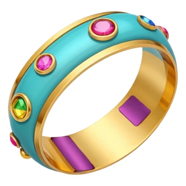 Cute colorful shiny bangles with golden bangles in between that has small cute jhumkhas in the hand sticker