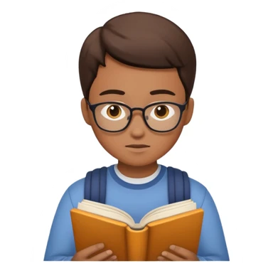 a student reading a book sticker