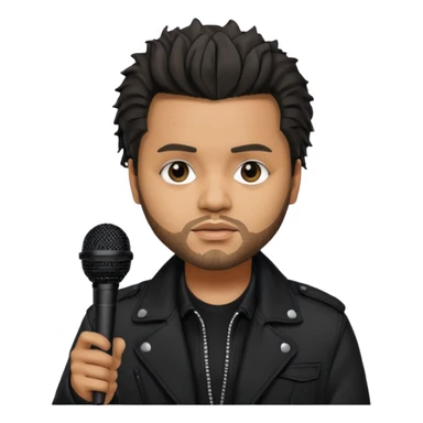 The weeknd holding microphone sticker