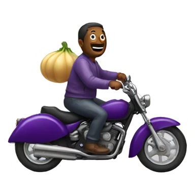 Man riding eggplant sticker