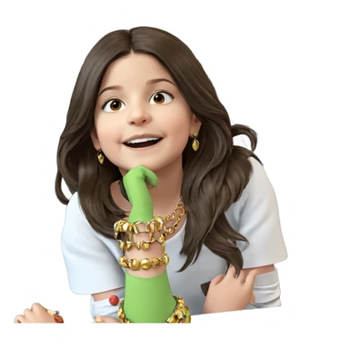 girl on couch with jewelry sticker