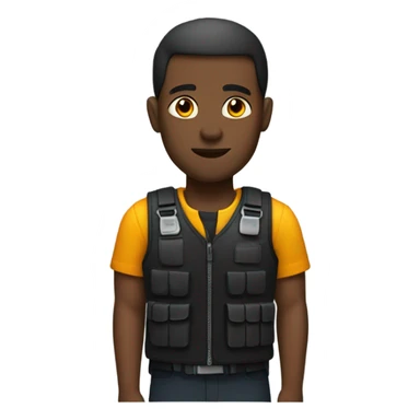 black man standing full body with stab vest  sticker
