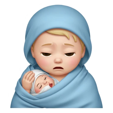 a baby swaddled crying sticker