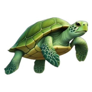 turtle on a cloud in the sky sticker