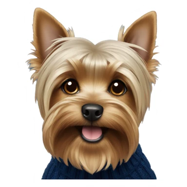Yorkshire Terrier with a dark blue sweater sticker